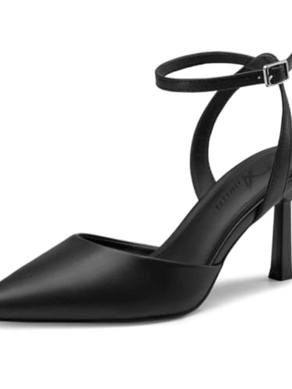 🆕 Womens Closed Pointed Toe 3 Inch High Heels Ankle Strap Stiletto - Black